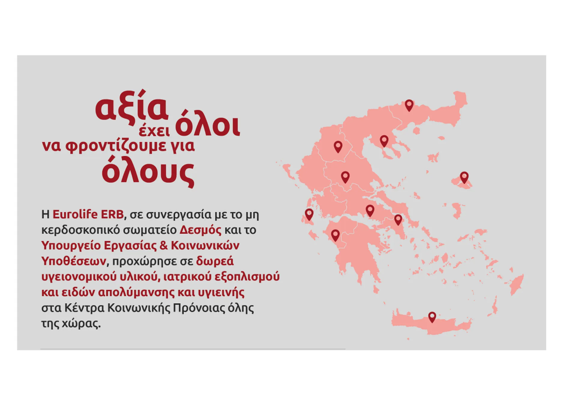 Η Eurolife ERB στήριξε τα Κέντρα Κοινωνικής Πρόνοιας της χώρας